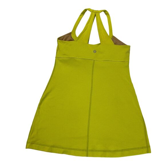lululemon Scoop Me Up Tank top Tonka Stripe Split Pea Yoga Gym Spin Sz 6 yellow - Picture 2 of 12